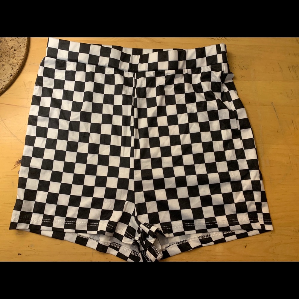 Checkerboard Biker Shorts
